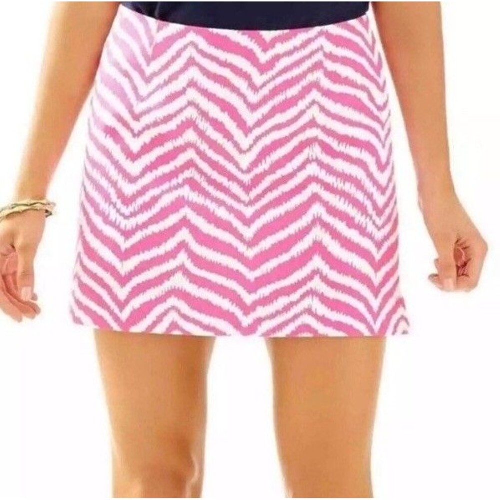 Lilly Pulitzer Size 00 Ella Skort Pink Chevron